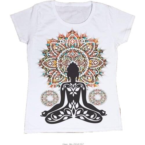 Damen Azteken Yoga Top Buddha Chakra Meditation Zen Hobo Boho Frieden T-Shirt Harajuku Tees