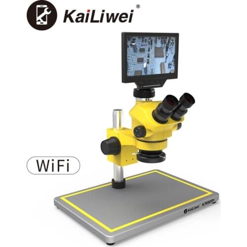 Trinocular Stereo WIFI Camera Industrial Electronic Continus HD Zoom Video Microscope With 7Inch LCD Screen For Phone Repair