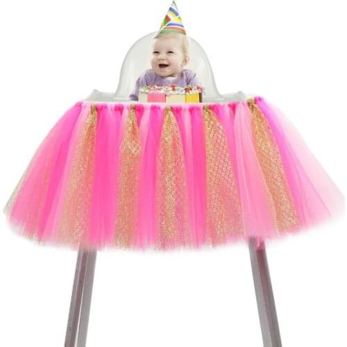 Tulle Tutu Table Skirt Banquet Christmas Party Baby Chair Skirt Multicolor Lace Fashion Table Cloth for Boys and Girls