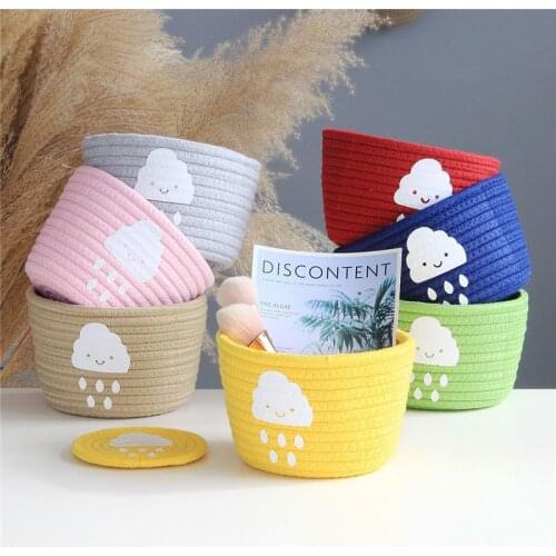 Cotton Rope Storage Baskets Weaving Nordic Home Sundries Baby Toy Laundry Basket Desktop Cosmetic Container Gifts Room Organizer