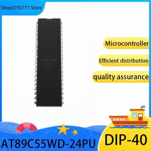 10PCS AT89C55WD-24PU DIP-40 AT89C55WD DIP40 Inline microcontroller Brand new original