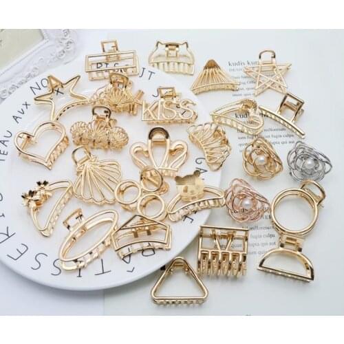 1Pcs Fashion smal Simple Wild Geometric Hair Claw For Women Girls Clamps Hair Crab Metal Hair Clip Claw Accessories Headwear