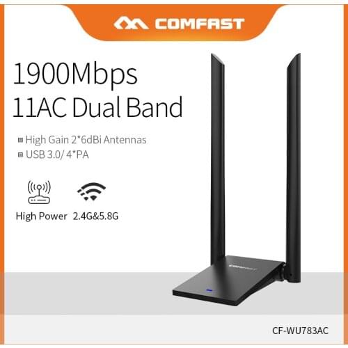 1900Mbps Gaming USB 3.0 Wireless Wifi Adapter Dual Band 2.4+5 GHz Wifi Receiver