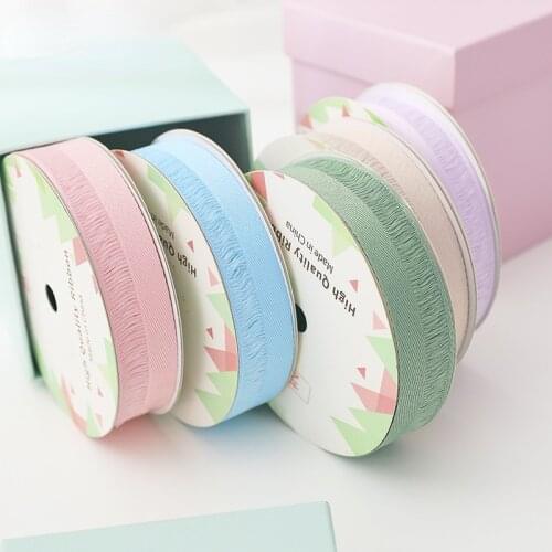 2.5cm*20yard Flower Shop Pure Color Semi-twill Ribbon Korean High-end Flower Packaging Material Birthday Cake Baking Gift Box