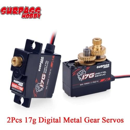 2Pcs Surpass Hobby 17g Micro Mini Servos S0017M Metal Gear Servo for RC 1/18 1/16 Helicoper Airplane Truck Car Ship Boat Robot