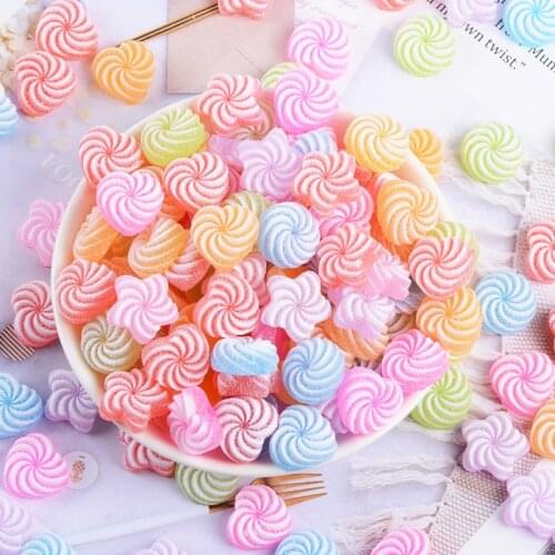 20Pcs Simulation Star Heart Candy Flat back Resin Cabochon Flatbacks Embellishments Fit Phone Decoration DIY Accessories Craft