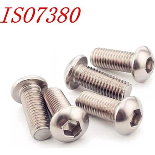 200-1000pcs M2 M2.5 M3 m4 iso7380 Round hex socket button head screw bolts mushroom head bolt