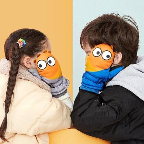 2020 New Winter Childrens Mittens Ski Waterproof Outdoor Spanner Band Double-Deck Thick Warm Coral Fleece Fingerless Gloves