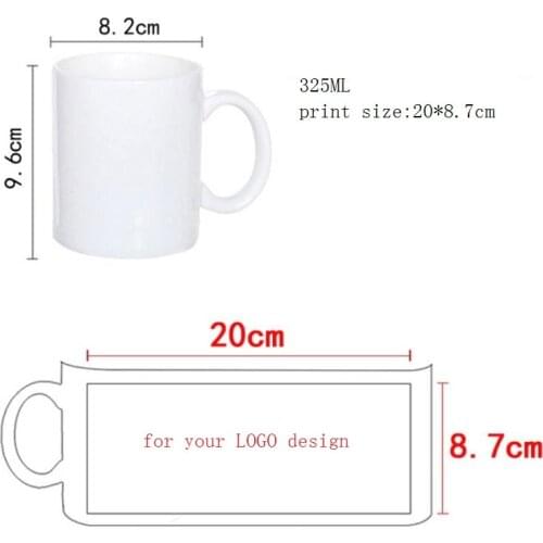325ML 11oz Mug Heat Transfer Print LOGO Photo Ceramic Cup Present to Friend Customized Picture Beautiful Gift Box Saft Packaging