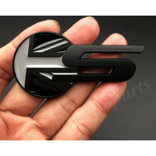 3D Black S Union Jack UK Flag Emblem Car Rear Badge Decal Sticker R Sport
