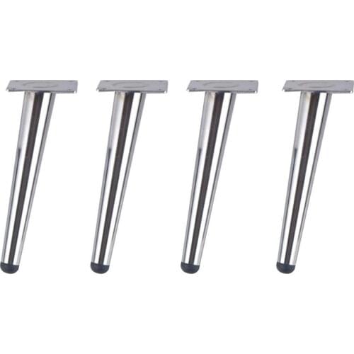 4Pcs Furniture table legs Silver Gold Metal Tapered Sofa Cupboard Cabinet Leg Feet 10/15//20/25/30 With Mounting Screws