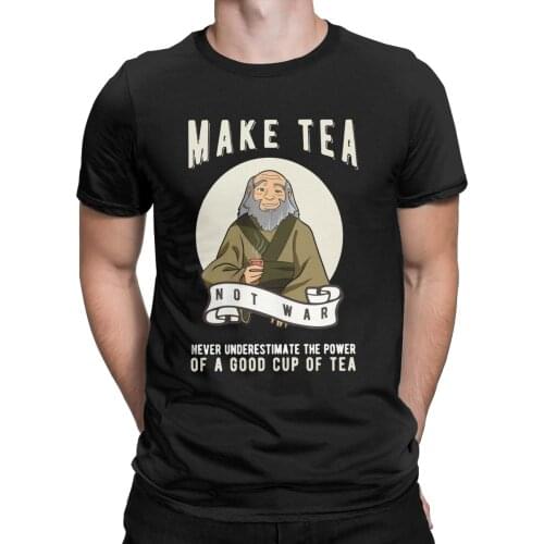 Iroh Make Tea Avatar The Last Airbender Men T Shirts Vintage Tees Short Sleeve Crew Neck T-Shirt 100% Cotton New Arrival Tops