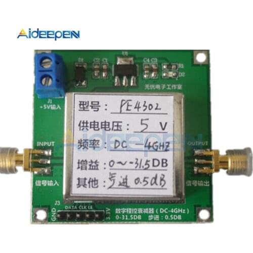 PE4302 Digital RF Step Attenuator Module High Linearity 5V 4GHz Stepping 0.5dB RF DSA