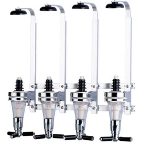 4-Bottle Dispenser Wall Mounted Bottle Beverage Stand Wall Bracket Drink Beer Dispenser