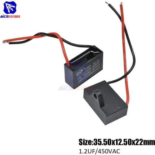 Diymore CBB61 AC 450V 1.2μF±5% Capacitance 50/60Hz 2 Wires Running Capacitor for Air Conditioner Fan Motor