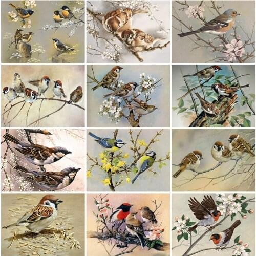 Evershine Diamond Painting Bird Cross Stitch Kit Full Square Round Diamond Embroidery Animal Rhinestone Pictures Home Decor Gift