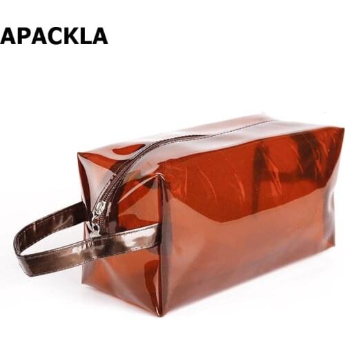 Waterproof PVC Cosmetic Bags Women Transparent Make up Bag Large Capacity Clutch for wash Bath Vanity Case Beauty Organizer