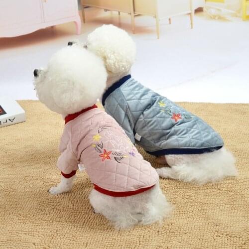 2 Color Pet Costume Flower Print Dog Coat Jacket Fashion Dog Clothes for Small Dogs Cat Outfit Perros Ropa Mascotas Pets Product