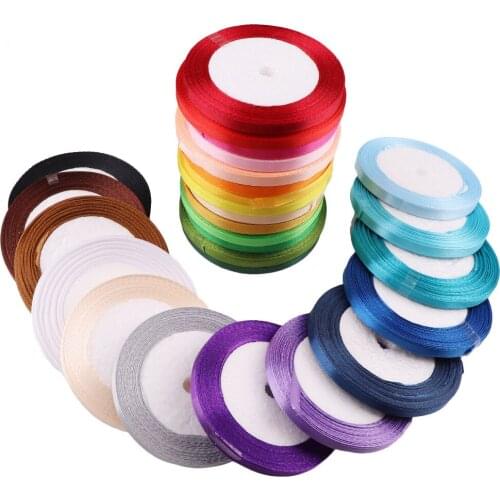 6Mm Wide 25Yards/Lot 17 Colors Satin Ribbons For Gift Decorative Satin Tapes For Gift Clothing Ribbons For Needlework Webbing