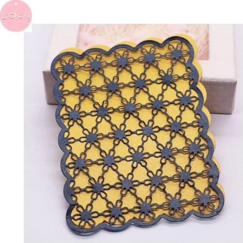 Flower Grid Frame Metal Cutting Dies Scrapbooking Album Paper Cards Making Crafts Embossing Etched Stencil Slimline Card Dies