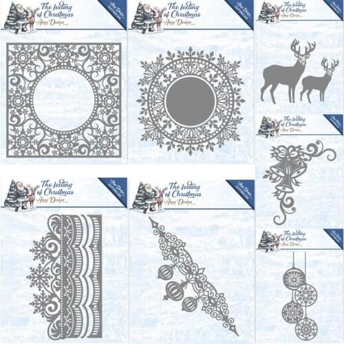 Piggy Craft metal cutting dies cut die mold Christmas frame edge bell deer Scrapbook paper craft knife mould blade punch stencil