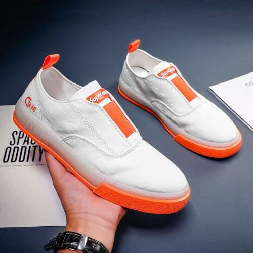 New Style Board Shoes Mens Breathable Umbrella Cloth One Pedal Shoes Canvas White Shoes Mens Sports Shoes