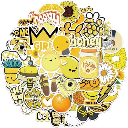 10/50pcs Graffiti Stickers Cute Yellow Girl for Luggage Guitar Laptop Suitcase DIY Scrapbooking Diary Photos Albums Decal
