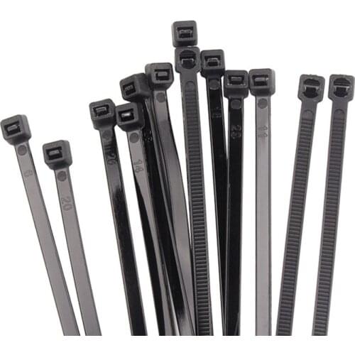Nylon cable tie 3*100/4*150/5*200 black, plastic flange, Cable wire load fastening tie, cable organizer, cargo strap
