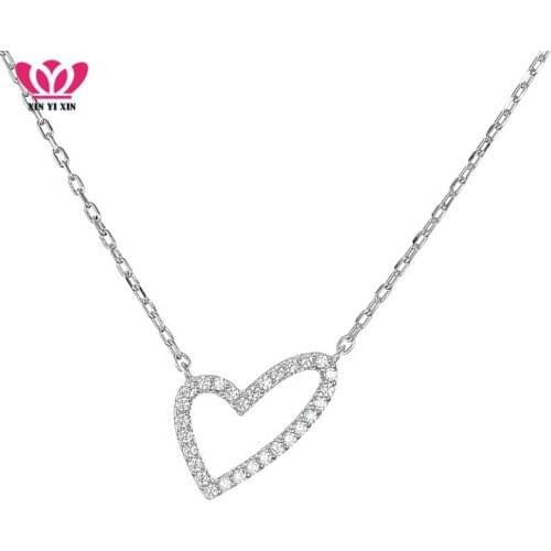 Color Tiny Lovely Heart Pendant Necklace Cubic Zircon Necklace For Women Lover Gift Wedding Engagement Jewelry Fashion Choker
