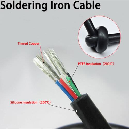 1 Meter Silicone Wire Cable Tinned Copper T12 Soldering Iron Station 2 3 4 5 6 8 Cores Line High Temperature Soft