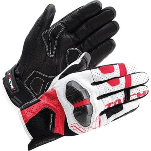 TAICHI motorcycle racing perforated carbon fiber gloves off-road motorcycle racing leather breathable protective riding gloves