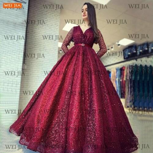 BOHO Long Sleeves Prom Gowns V Neck Lace Up 2021 Vestido De Fiesta De Boda Party Dresses Women Customized Vestidos De Graduación