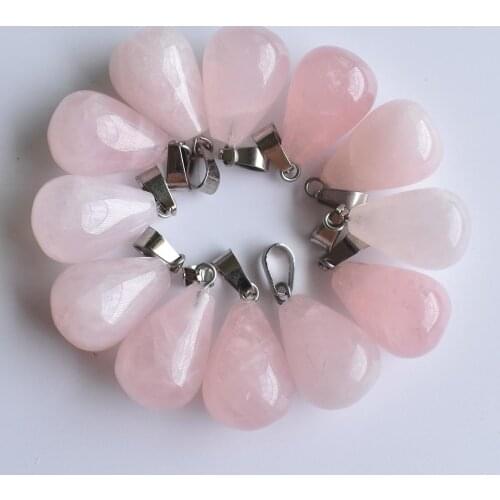 2020 Fashion hot selling good quality Natural stone charms water drop Pendants for jewelry marking 24Pcs/Lot Wholesale free