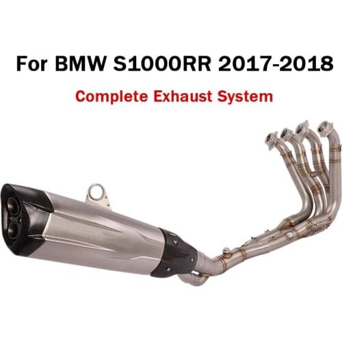 Complete Exhaust System For BMW S1000RR 2017 2018 Front Header Connect Link Pipe Exhaust Tips Muffler Pipe Fit On Motorcycle