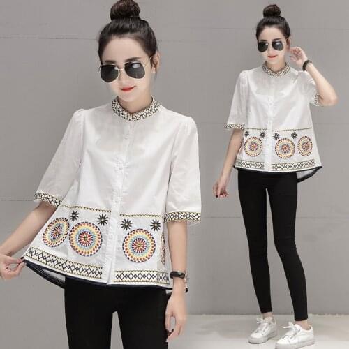 Pritee Cryshoes Stand-up Collar Blouses