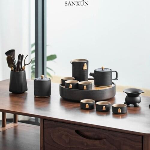 Luxury Vintage Tea Set Ceramic Chinese Office Tea Ceremony Kung Fu Simple Tea Set Strainer Tazas De Te Household Products DG50TS