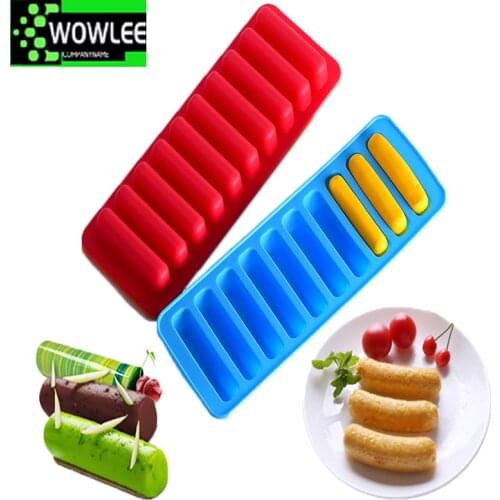 10 Holes Finger Shaped Silicon Cookies Chocolate Jelly Candy Cake Bakeware Mold Pastry Bar Ice Block Mould Baking Tools