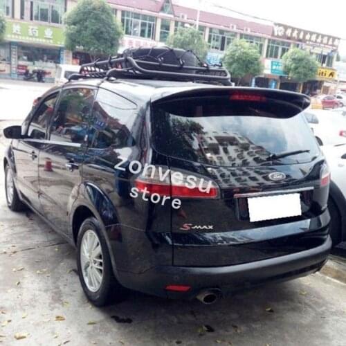 Use For Ford S-Max 2007--2009 Year Roof Spoiler ABS Plastic Carbon Fiber Look Rear Trunk Wing Car Body Kit Accessories