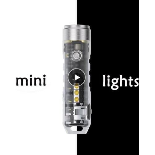 Super Bright Mini Pocket Lantern 400 Lumens 10 Modes Type-C USB Charging EDC Light Portable Ultraviolet Keychain Torch