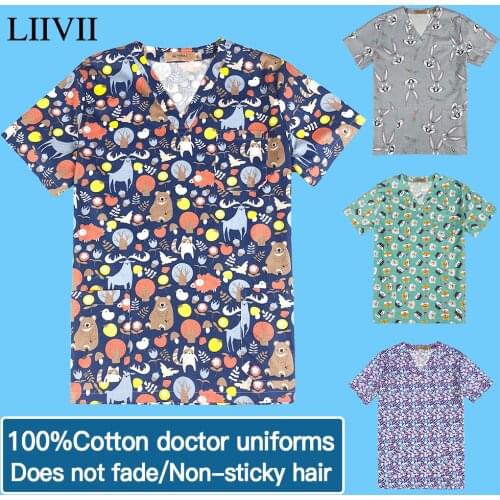 Unisex Doctor Uniform Medical Supplies Hospital Scrubs Tops Dental Clinic Nurse Scrub T-Shirt Women Medical Dental Clinic Blouse