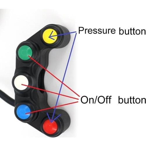 Universal 5 button Array Motorcycle Switches Race Bikes 22mm Handlebar Switches Assembly
