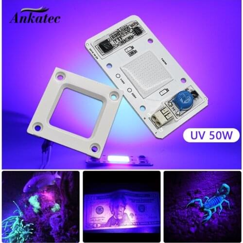 Driverless AC high power UV LED 395-400nm 110V / 220v Free Driver AC Integrated 50W high power COB LED diode Free Shipping