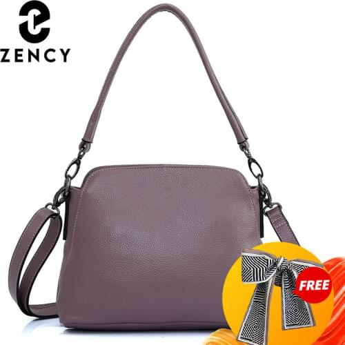 Zency Genuine Leather Bags For Women Vintage Simple Small Handbag Casual High Quality Female Shoulder Crossbody Tote Bag Autumn