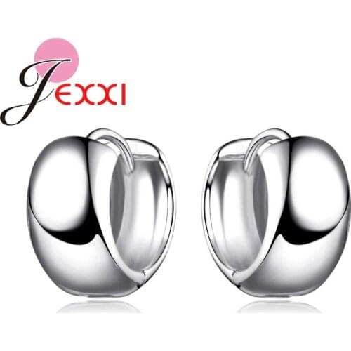 Wide Smooth Hollow Circel Hoop Earrings for Women 925 Sterling Silver Ear Jewelry Brincos Dress Wedding Accessories