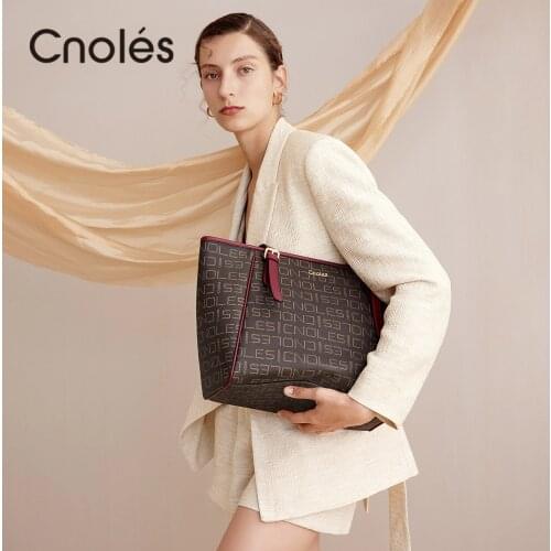 Cnoles Ladies Handbags Women Fashion Bags Designer Tote Luxury Brand Leather Shoulder Bag Women Top Handle Bag Female