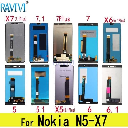 LCD For Nokia 5 5.1 6 6.1 7 7.1 Plus LCD Display Touch Screen Digitizer Assembly Replacement For Nokia X5 X6 X7