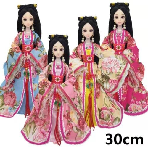 1/6 Cosplay Chinese Traditional Princess Wedding Party Gown For Barbie Doll Clothes Fairy Dress Ancient Beauty Costume Accessory