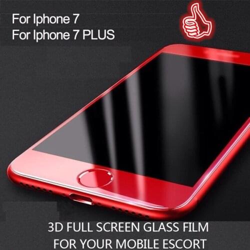 YIPI 1pcs for iphone 7 3D Curved Edge Full Cover Tempered Glass for Iphone 7 7 Plus Premium Screen Protector Protective Film
