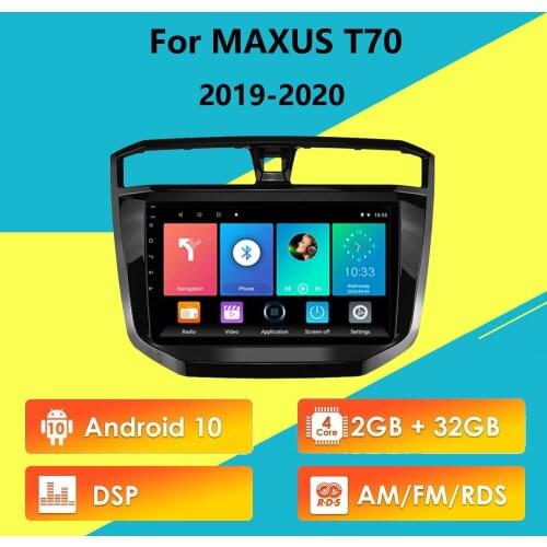 10.1" Android 10 RDS DSP 2 Din Car Multimedia Player for MAXUS T70 2019 2020 Auto Stereo GPS Navigation Head Unit with Frame