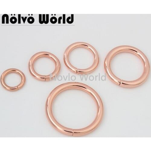 10-50pcs 5 size 12mm 16mm 19mm 25mm 32mm Rose gold Rings Non welded opened O-ring Metal Jump Ring accessories